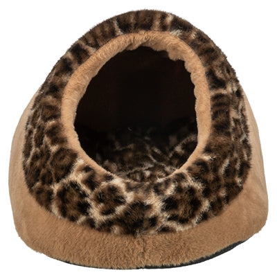 Trixie Katzenbett Iglu Leo weicher Plüsch braun mit Leopardenmuster