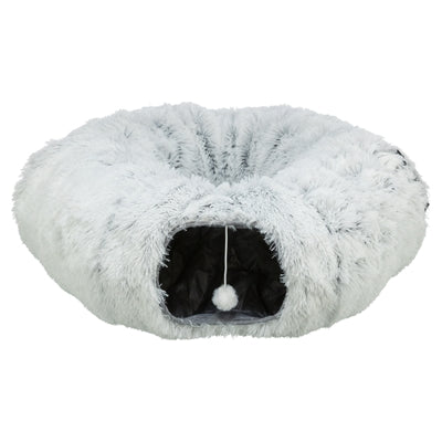 Trixie Harvey Plüsch-Spieltunnel Donut weiß grau