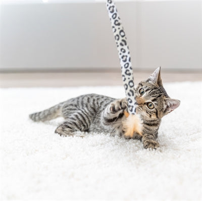 Trixie Katzenrutenschwanz aus Plüsch mit Leopardenmuster und Katzenminze