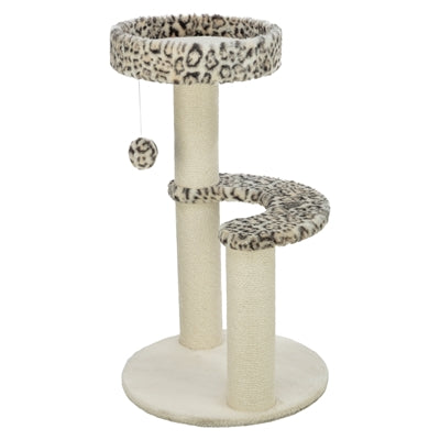 Trixie Kratzbaum Leo Leopardenmuster rund creme