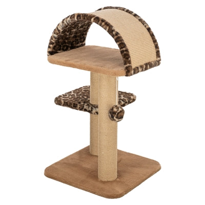 Trixie Kratzbaum Leo Leopardenmuster Liegeplatz mit Schleife braun