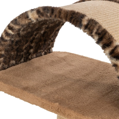 Trixie Kratzbaum Leo Leopardenmuster Liegeplatz mit Schleife braun