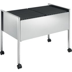 Hängemappenwagen silbermetallic 2x50 Ordner 4 Lenkrollen