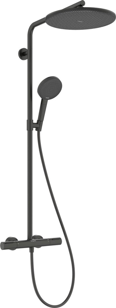 Hansgrohe Raindance Alive S Puro – Duschrohr – Ecostat-Thermostat – Größe 300 mm – 1 Strahlfunktion – gebürstetes schwarzes Chrom