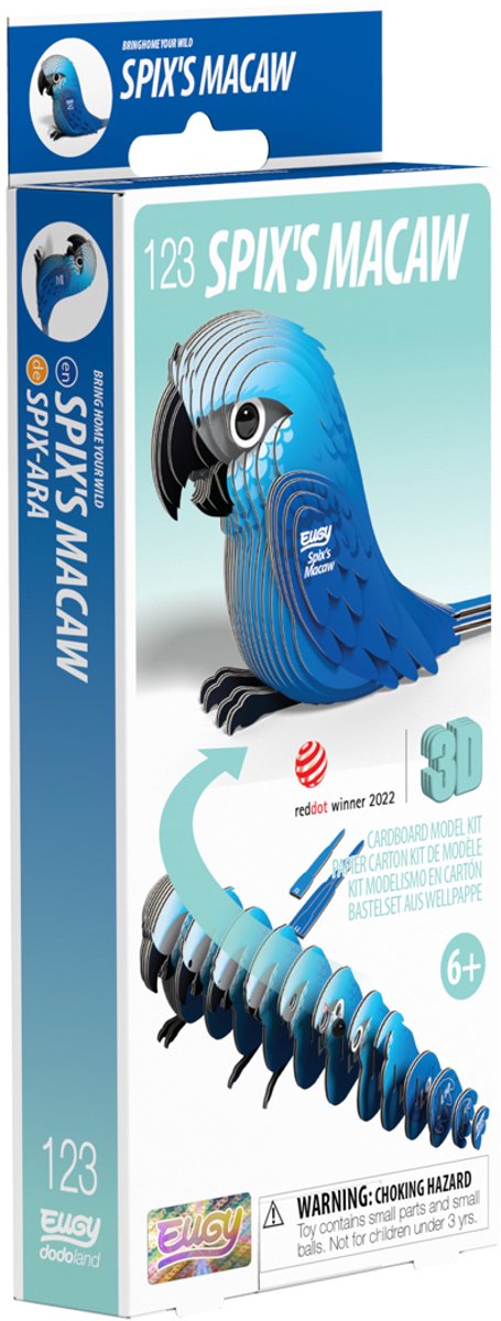 Eugy 3D-Puzzle – Spix-Ara – Vögel – nachhaltig – alle sammeln – 6 Jahre