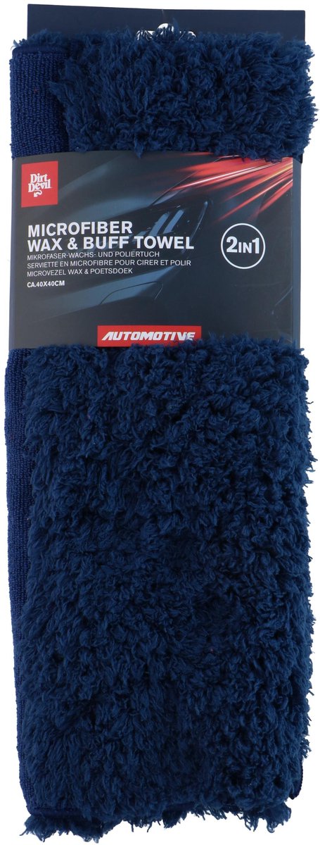 Schmutzteufel - Mikrofaserwachs und Reinigungstuch - Auto - 40x40cm - dunkelblau - 2 in 1