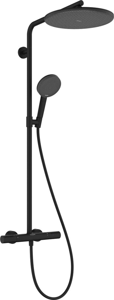 Hansgrohe Raindance Alive S Puro – Duschrohr – Ecostat-Thermostat – Größe 300 mm – 1 Strahlfunktion – mattschwarz