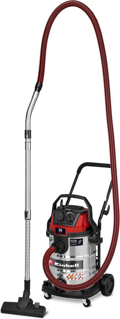 Einhell Elektro-Nass-Trockensauger TE-VC 3080 SACL – 1150 W – 220 mbar – 30 l – 8 m Aktionsradius – Staubschutzklasse L – Hepa-Faltenfilter inkl. Filterreinigungssystem - automatische Steckdose: 2000 W
