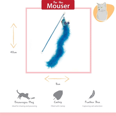 Happy Pet Tabby Patch Katze Rute Vogel blau