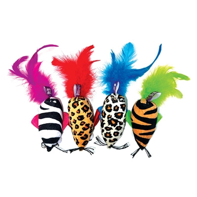 Happy Pet Tabby Patch Safari Maus mit Federn sortiert