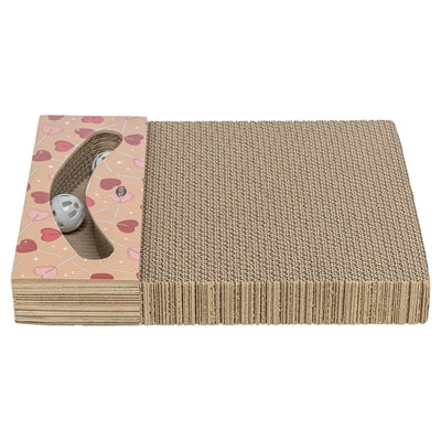 Trixie Kratzbrett Valentine mit Kugeln rechteckig aus Pappe apricot