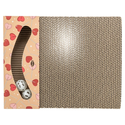 Trixie Kratzbrett Valentine mit Kugeln rechteckig aus Pappe apricot