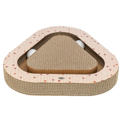 Trixie Kratzbrett Valentine mit Kugeln dreieckig aus Pappe apricot