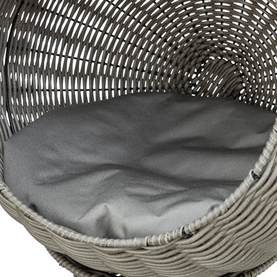 Trixie Katzenbett Amalia rund Polyrattan grau