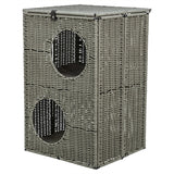 Trixie Katzenbett Amalia eckig Polyrattan grau - afbeelding 2