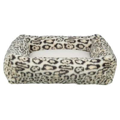 Trixie Hundebett Leo eckiges Leopardenmuster creme