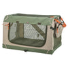 Trixie Hundehütte, bequeme Bank, Stoff-Reisekorb, olivgrün, beige