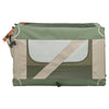 Trixie Hundehütte, bequeme Bank, Stoff-Reisekorb, olivgrün, beige