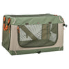 Trixie Hundehütte, bequeme Bank, Stoff-Reisekorb, olivgrün, beige