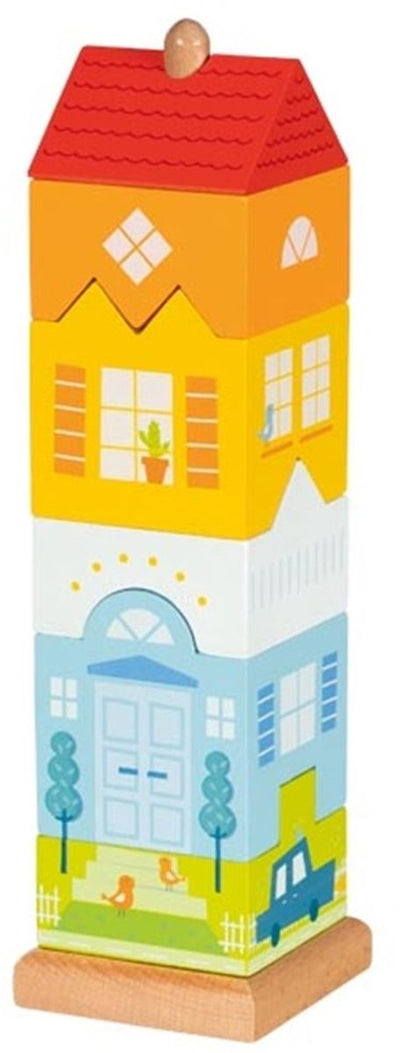 Goki Stapelturm - Rathaus - 25,5x7,2x7,2cm - Holz - 2 Jahre