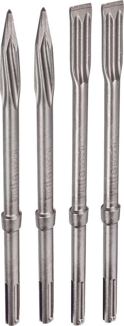 Bosch Zubehör Profi SDS-Max Meißel-Set | 2x rtec Spitzmeißel + 2x rtec Flachmeißel - 2607017368