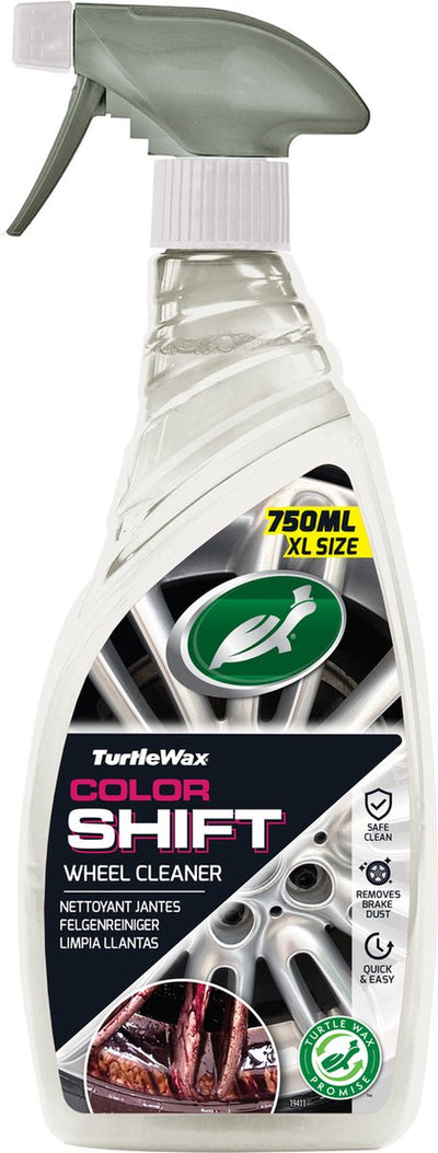 Turtle Wax Color Shift Felgenreiniger – ein rundum sicherer Felgenreiniger – Farbwechsel – pH-ausgeglichene Formel – 750 ml