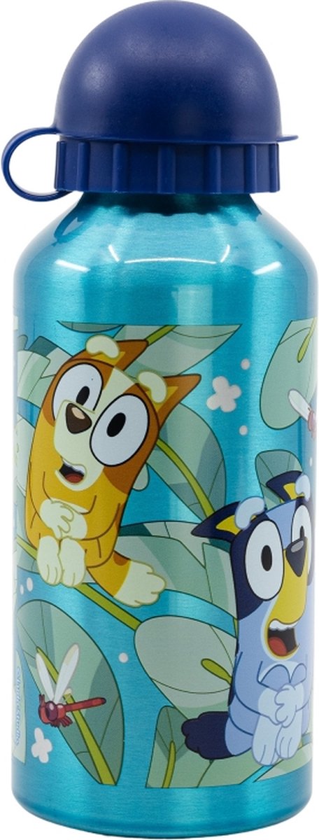 Stor bluey Aluminium-Trinkflasche – 400 ml – leicht – auslaufsicherer Schraubverschluss – Trinkflasche für Kinder – grün dunkelblau