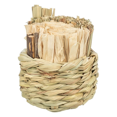 Trixie Korbgras mit Heu, Maisblättern, Holzstäbchen