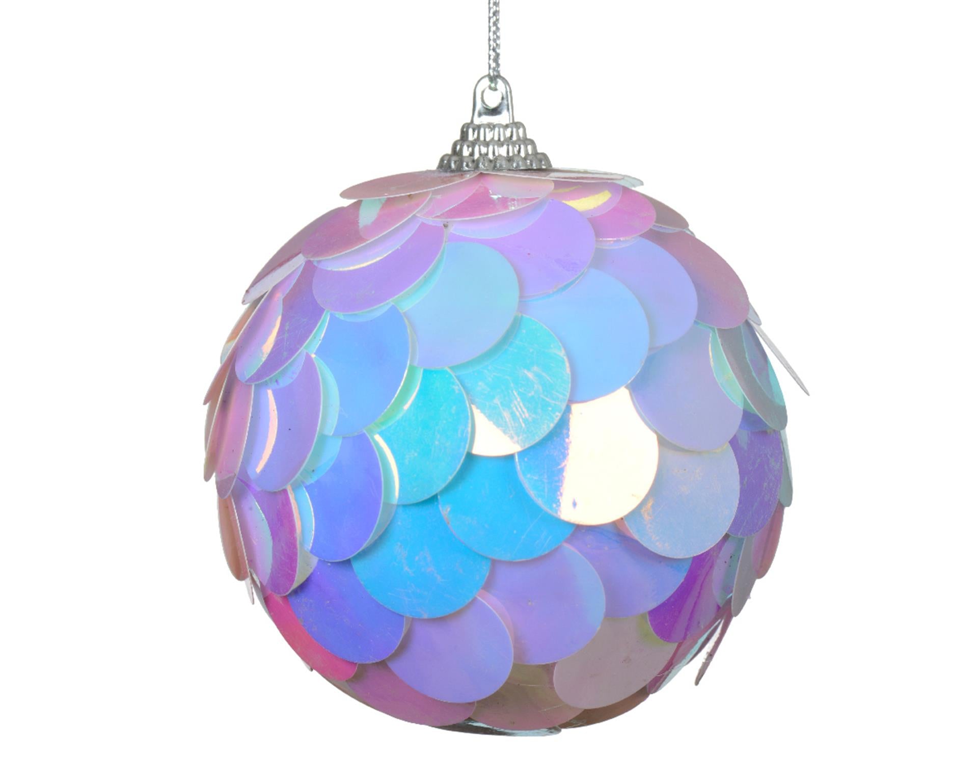 Decoris Weihnachtskugel Pailletten irisierend 8cm 4 Stk