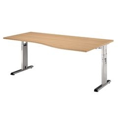 Bach Schreibtischhammer ergonomisch höhenverstellbar C-Bein Buche 1800x1000x680-760mm