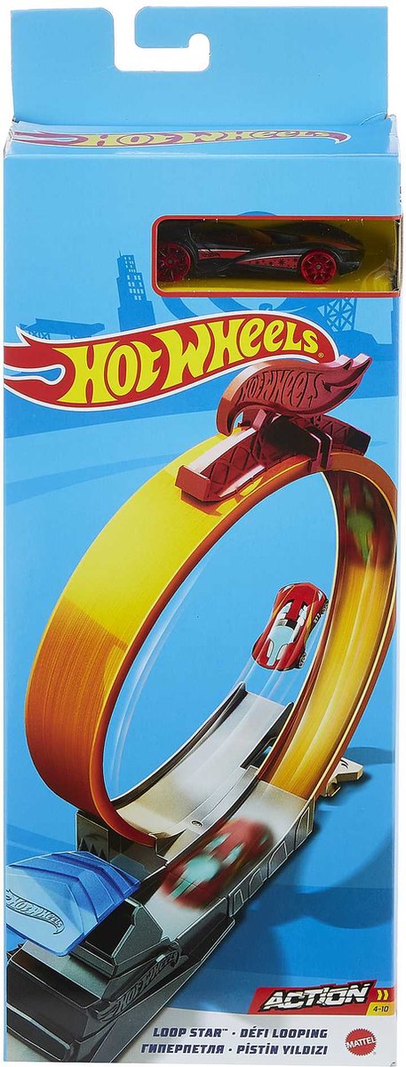 Hot Wheels Action Loop Star-Spielset – Erweiterung – Schienenteile – Looping