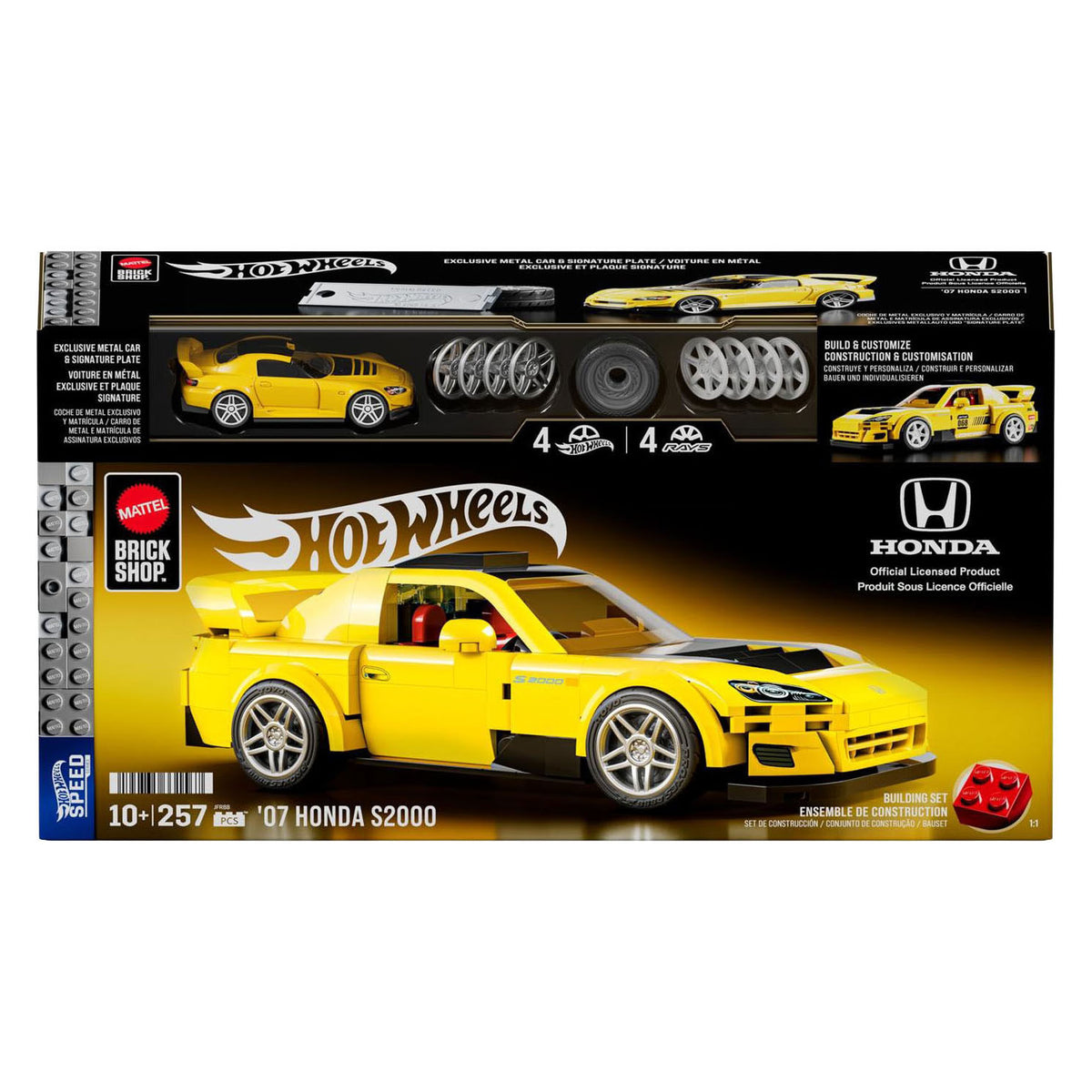 Hot Wheels Brick Shop Speed ​​Series 2007 Honda S2000 1:32 Bauset – 257-teilig.