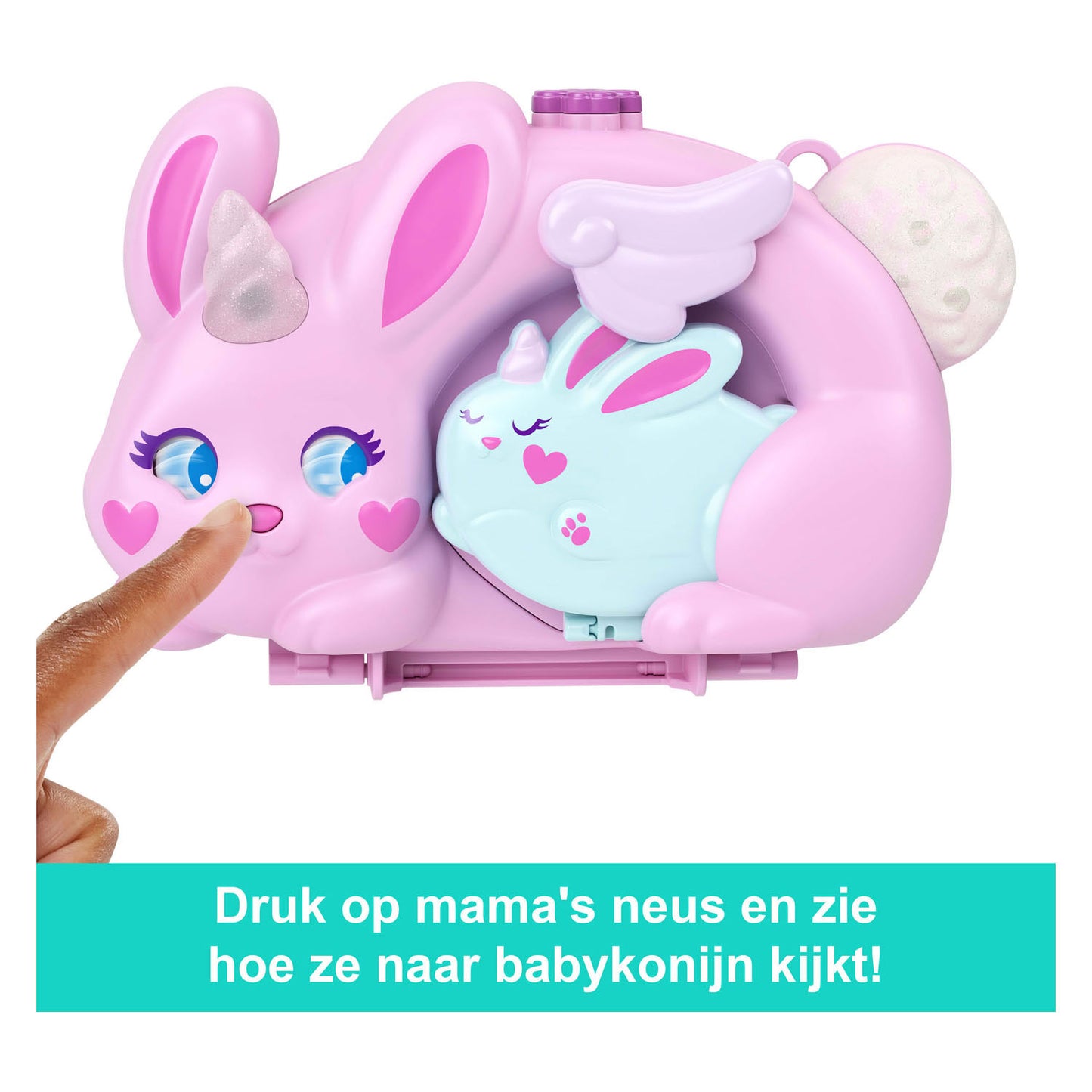 Polly Pocket 2-in-1 Hasenspaß – Tasche mit kompaktem Spielset