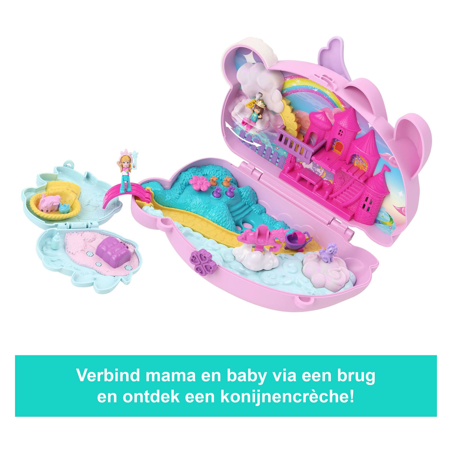 Polly Pocket 2-in-1 Hasenspaß – Tasche mit kompaktem Spielset