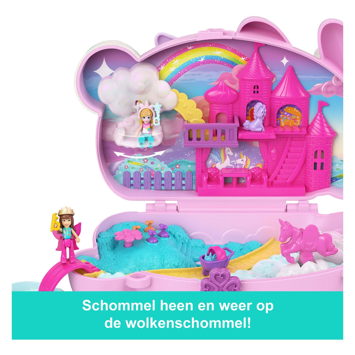 Polly Pocket 2-in-1 Hasenspaß – Tasche mit kompaktem Spielset