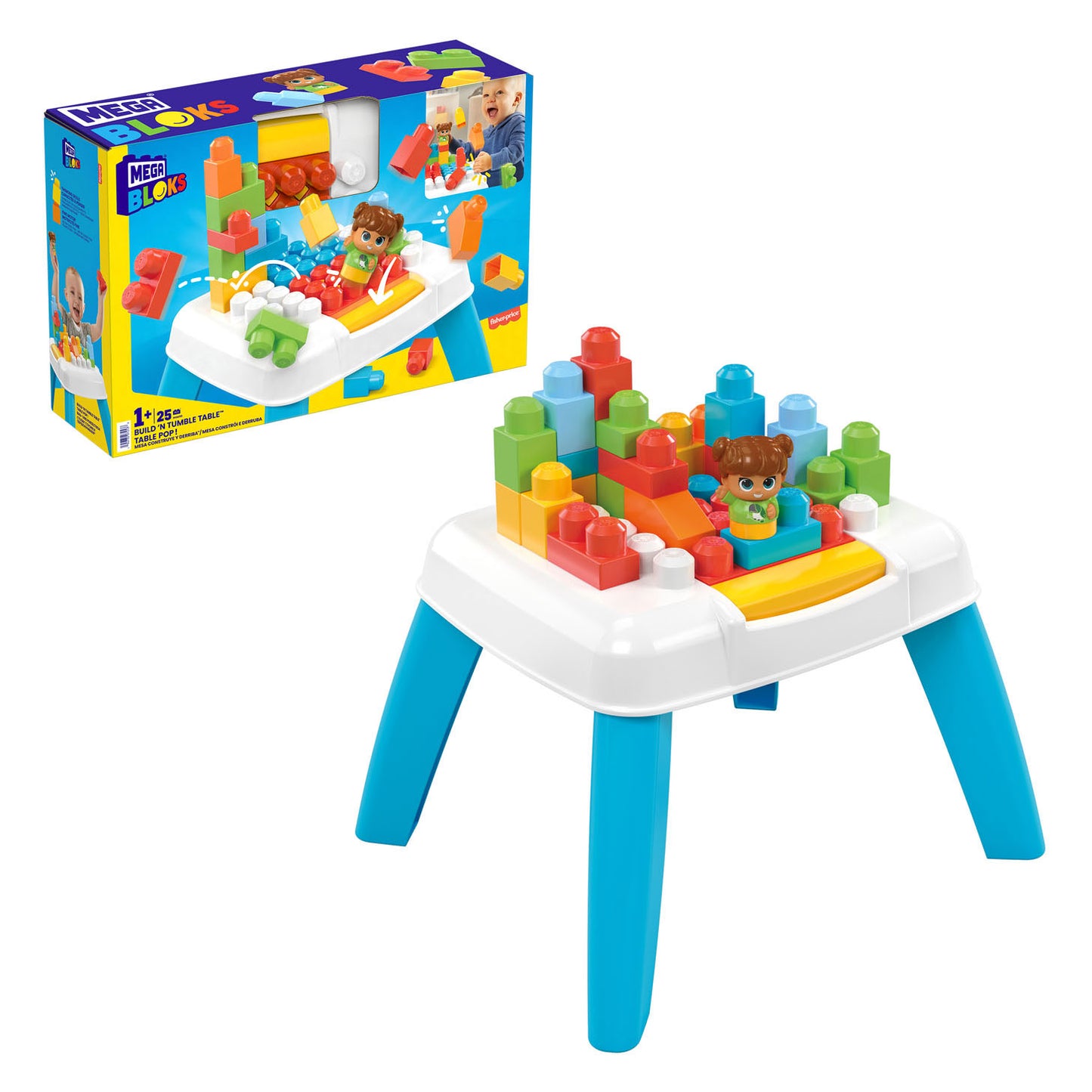 Mega Bloks bauen einen Tumble -Konstruktionstisch
