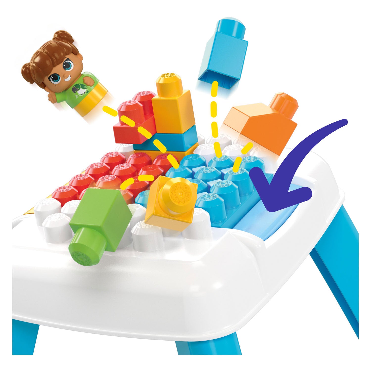 Mega Bloks bauen einen Tumble -Konstruktionstisch