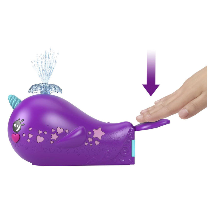Mattel Polly Pocket Adventure in der Fonkel Cave Narwal Adventure Boot Speelset