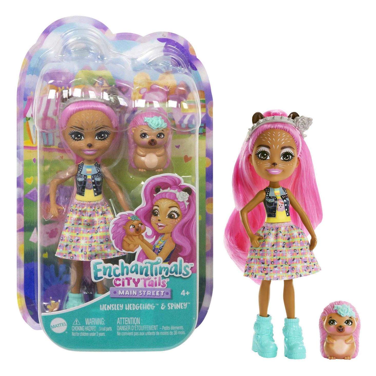 Mattel Enchantimals City Tails Pop Hensley Egel und Spiney