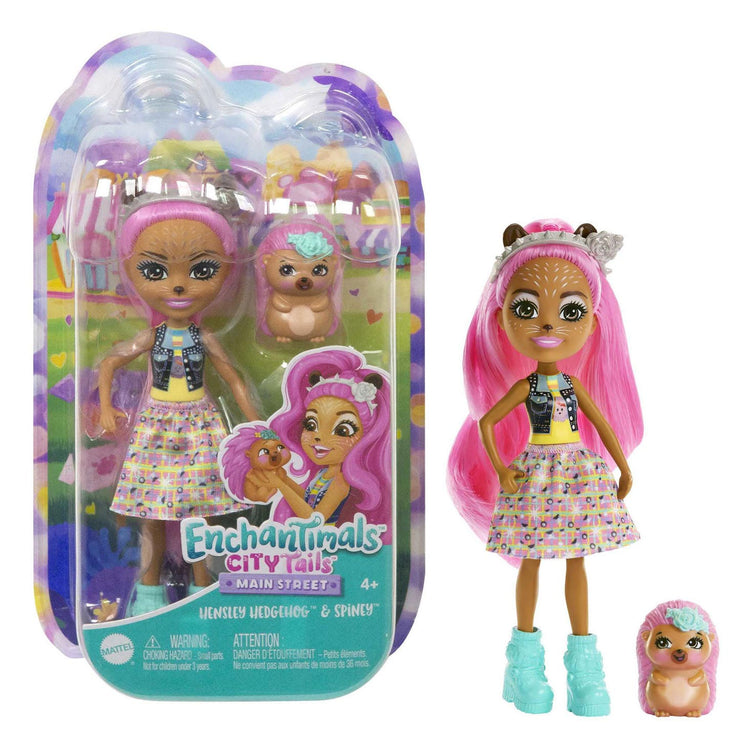 Mattel Enchantimals City Tails Pop Hensley Egel und Spiney