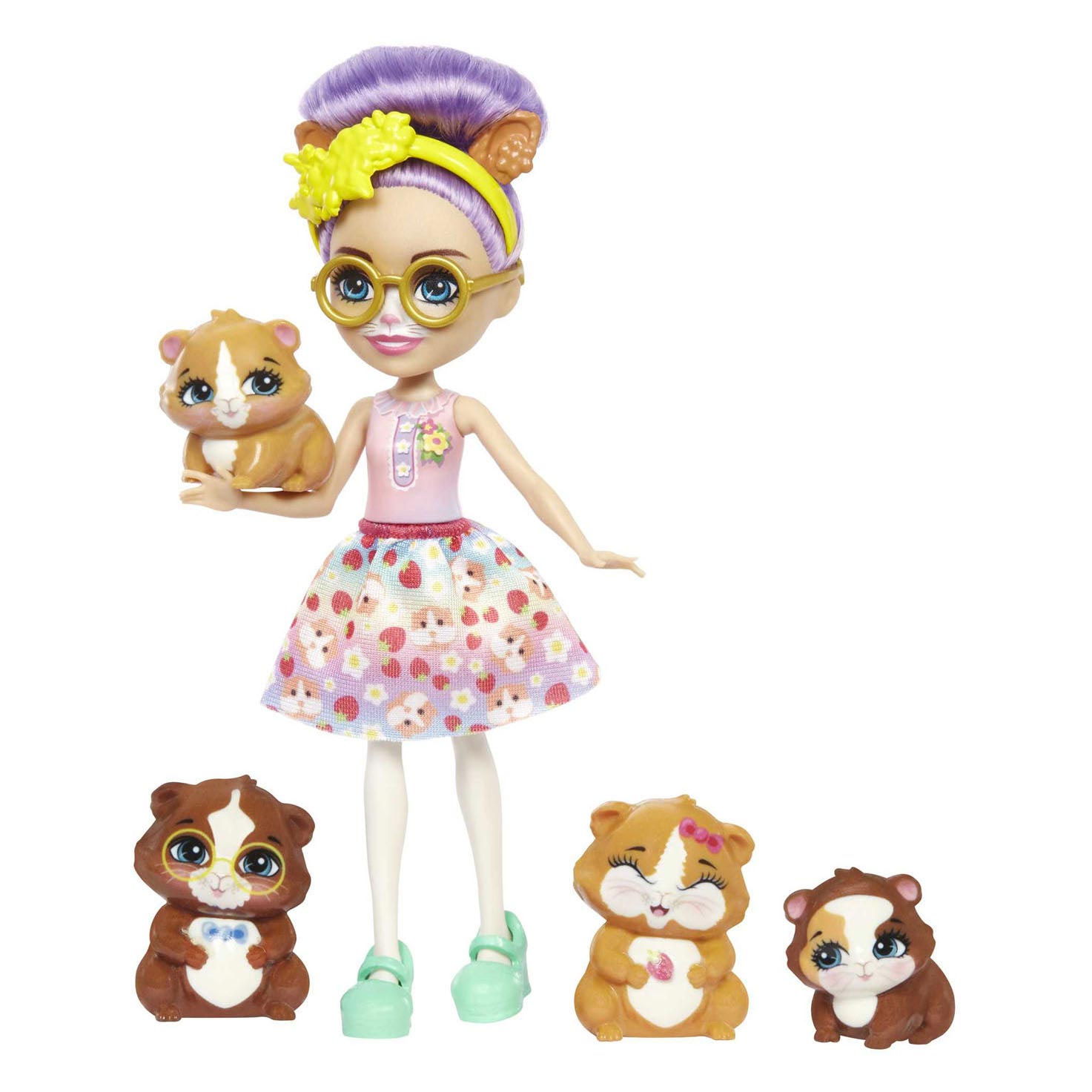 Mattel Enchantimals City Tails Pop Glee Guardian und Meerschweinchen Freunde