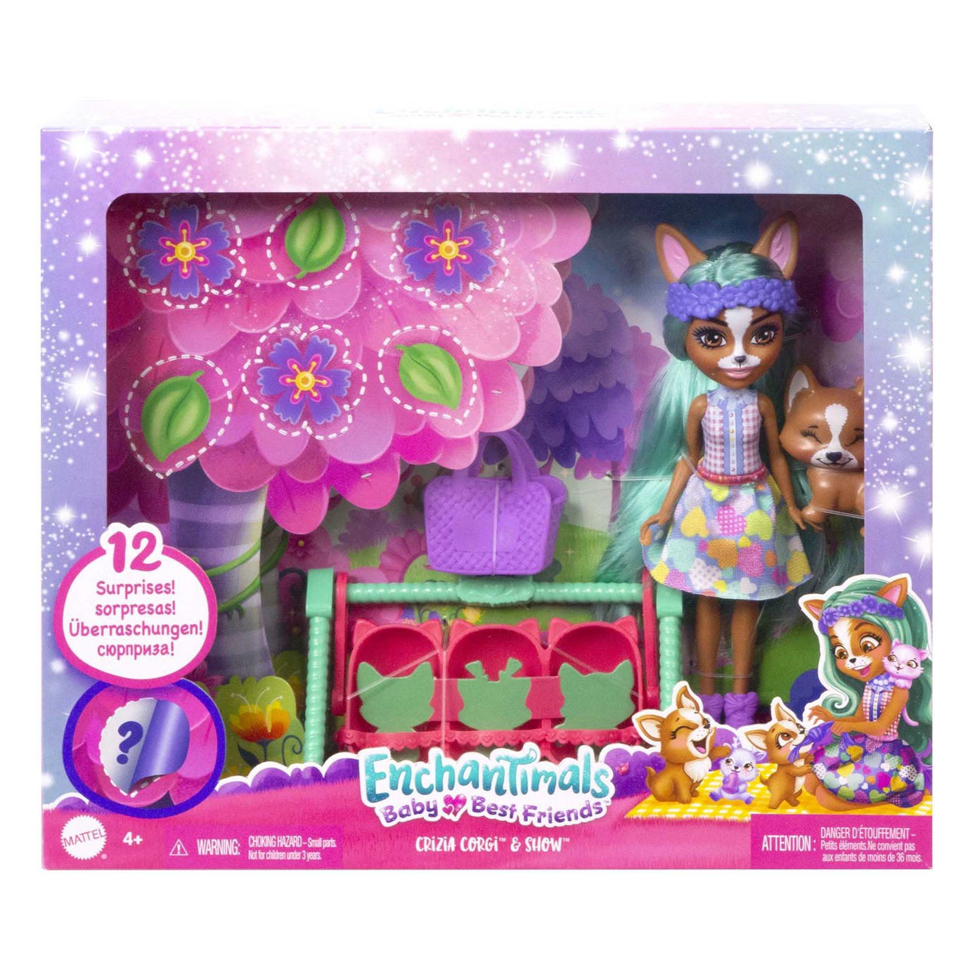 Mattel Enchantimals Baby Beste Freunde Pop Crizia Corgi und Show