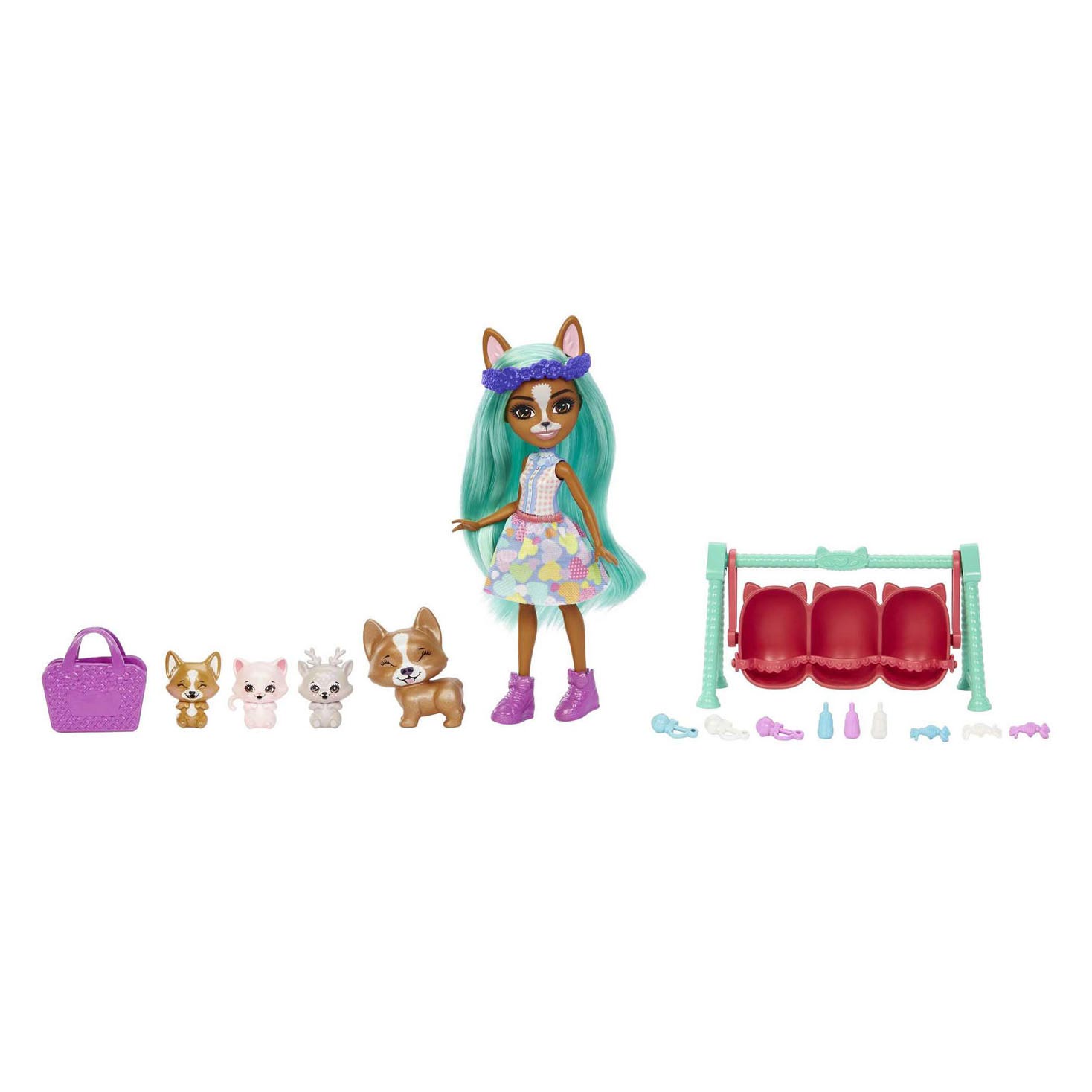 Mattel Enchantimals Baby Beste Freunde Pop Crizia Corgi und Show