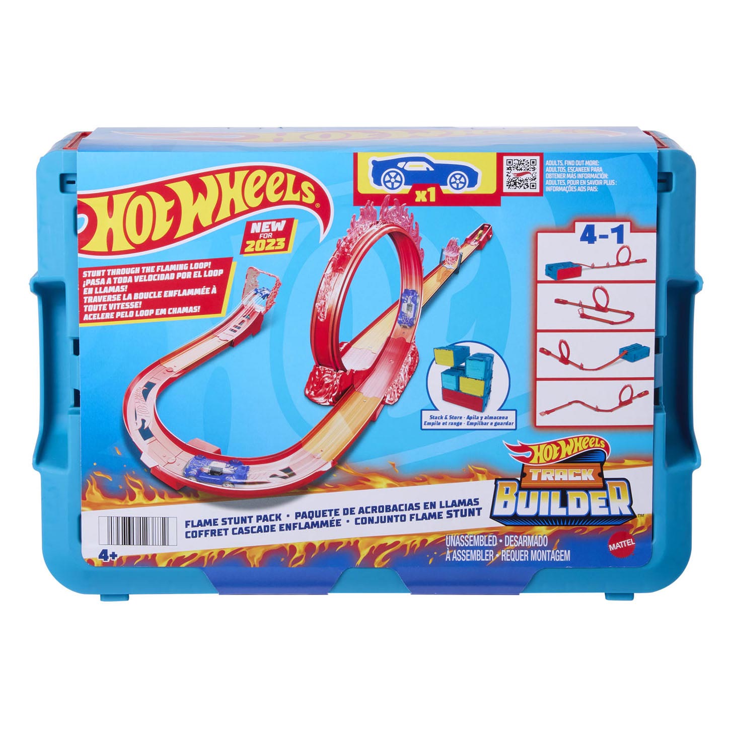 Hot Wheels Track Builder Flame Stunt Set