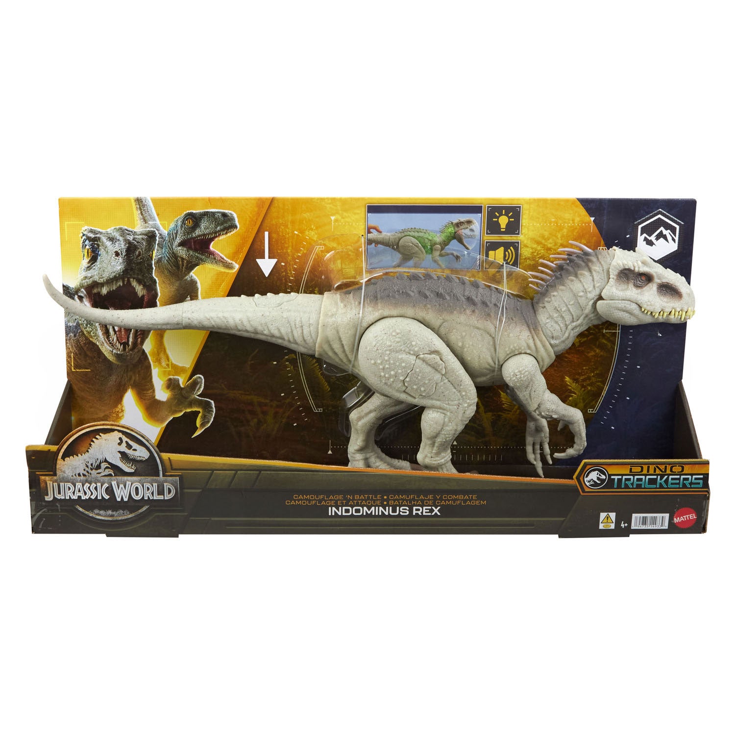 Mattel Jurassic World Tarning und Fighting Indominus Rex Speel Figur
