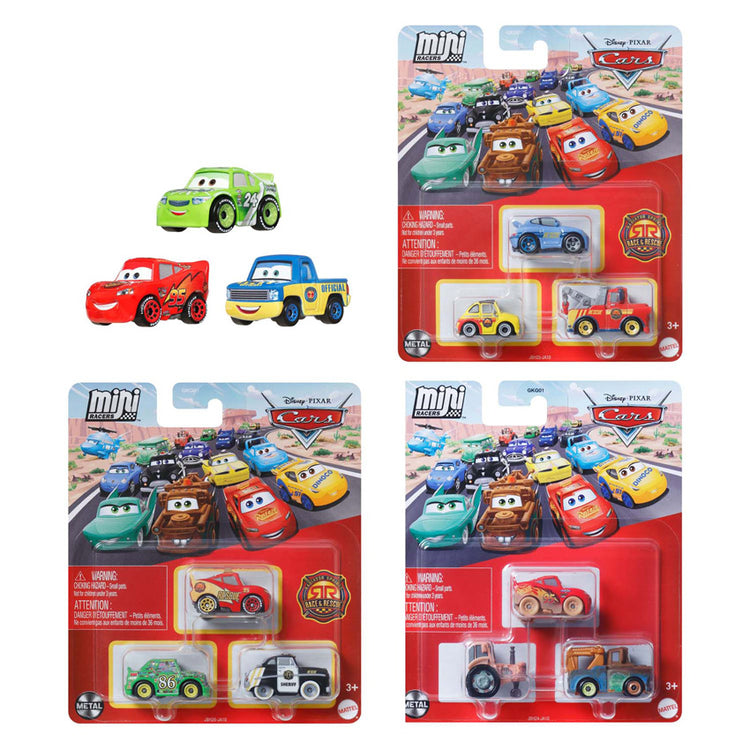 Mattel Disney Pixar Cars Mini-Rennautos, 3-tlg.