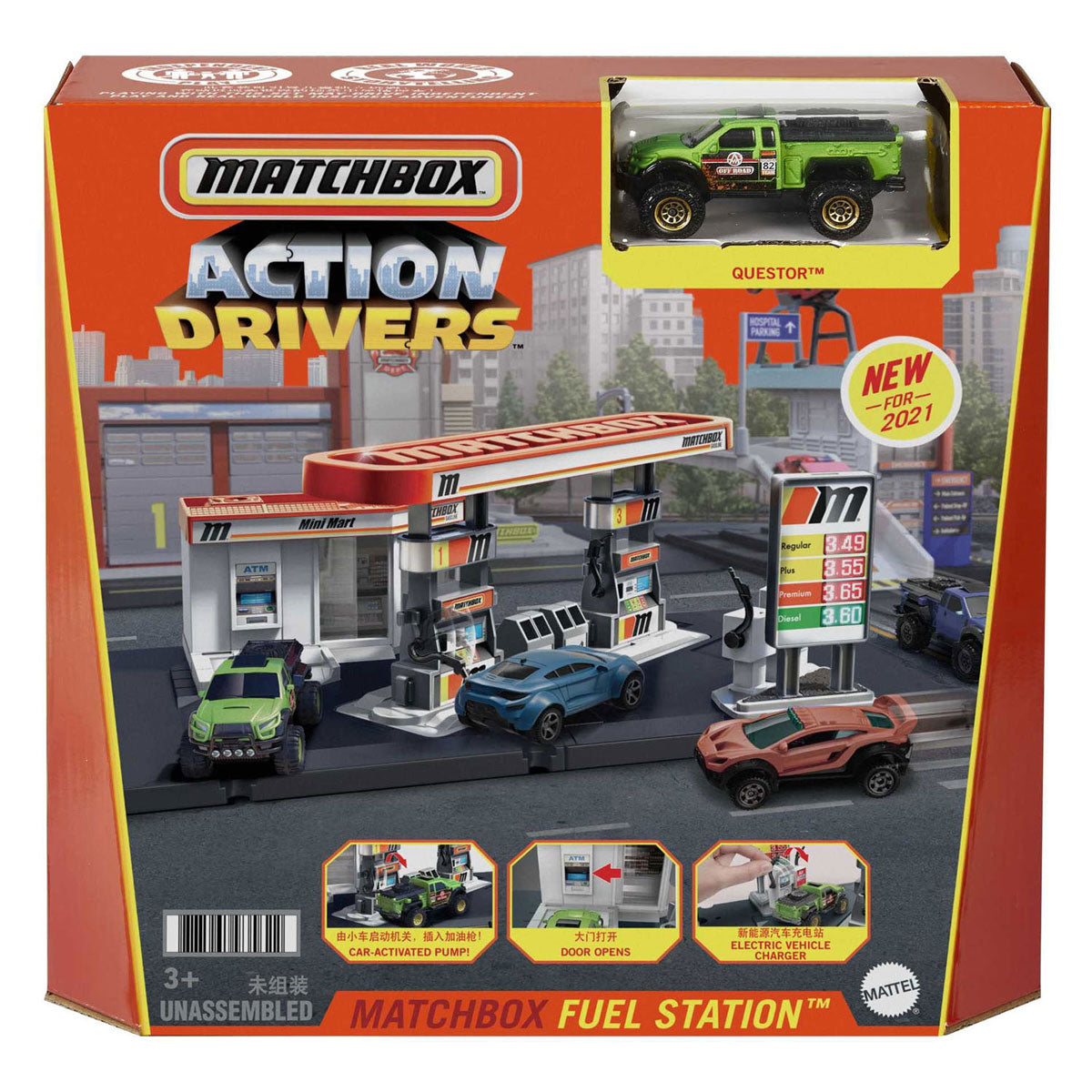 Mattel Matchbox Action -Fahrer Tankstelle Play Set Set