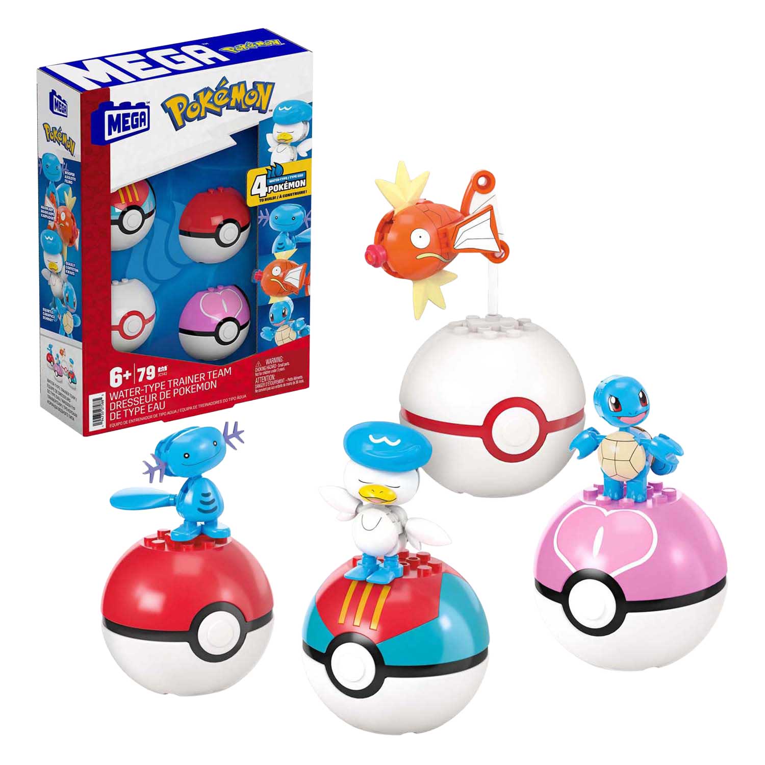 Mega Bloks Mega Construct Pokémon-Bauset – Magikarp, Shellder und Quaxly