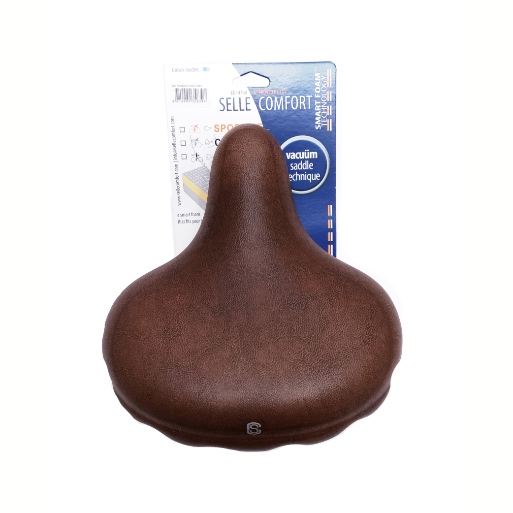 Selle Komfort Komfortsattel Retro XL ohne Stropp Memory Foam braun