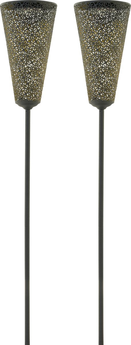 Luxform – 2x Solar-Gartenfackel – Leeds – LED – angetrieben durch Solarenergie – Set mit 2 Stück
